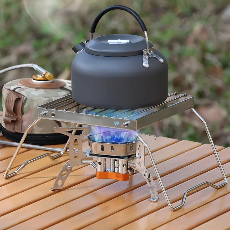 Kompakter Edelstahl Campingkocher – Faltbarer Grill – clever-campen Ansicht 4