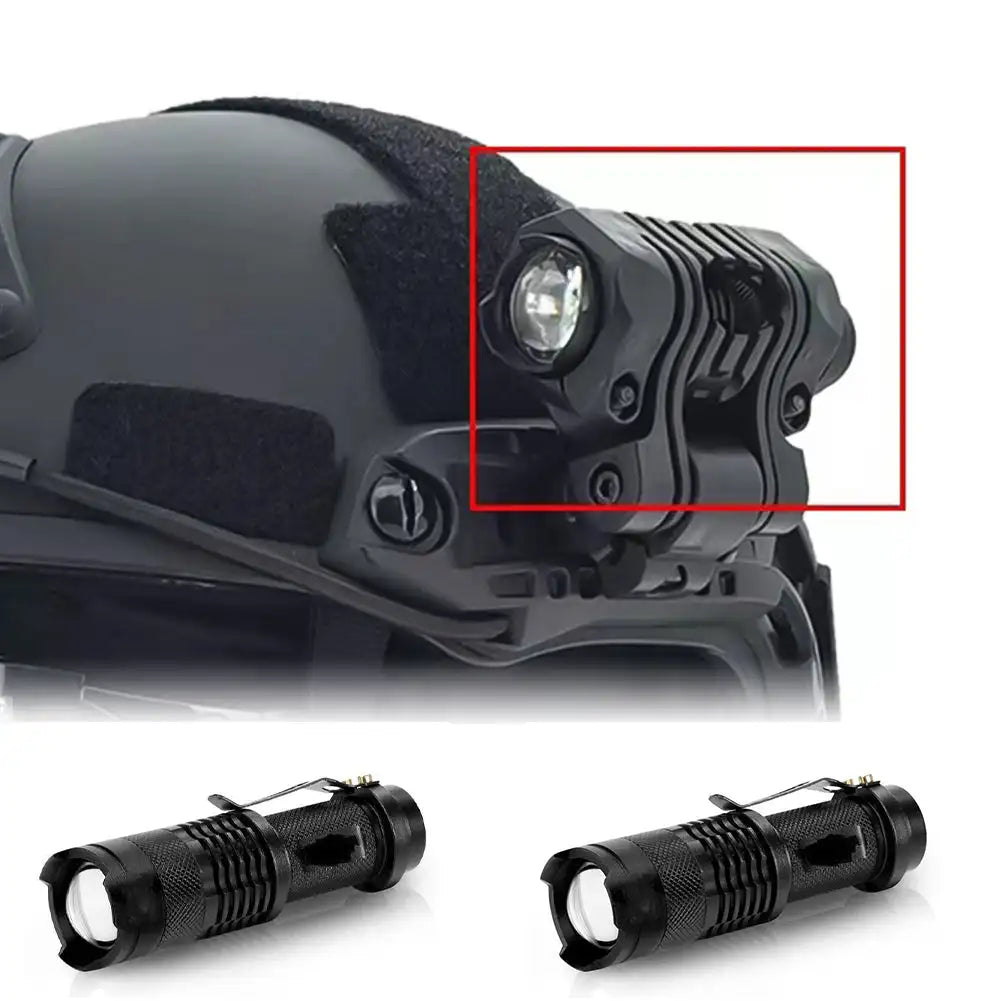 Taktische Helmleuchte mit Stroboskop- und Dauerlichtfunktion – clever-campen Ansicht 2