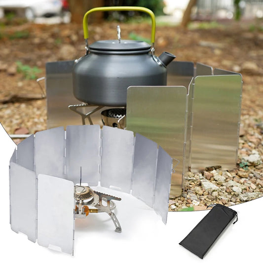 Faltbarer Windschutz für Campingkocher – 9 Platten