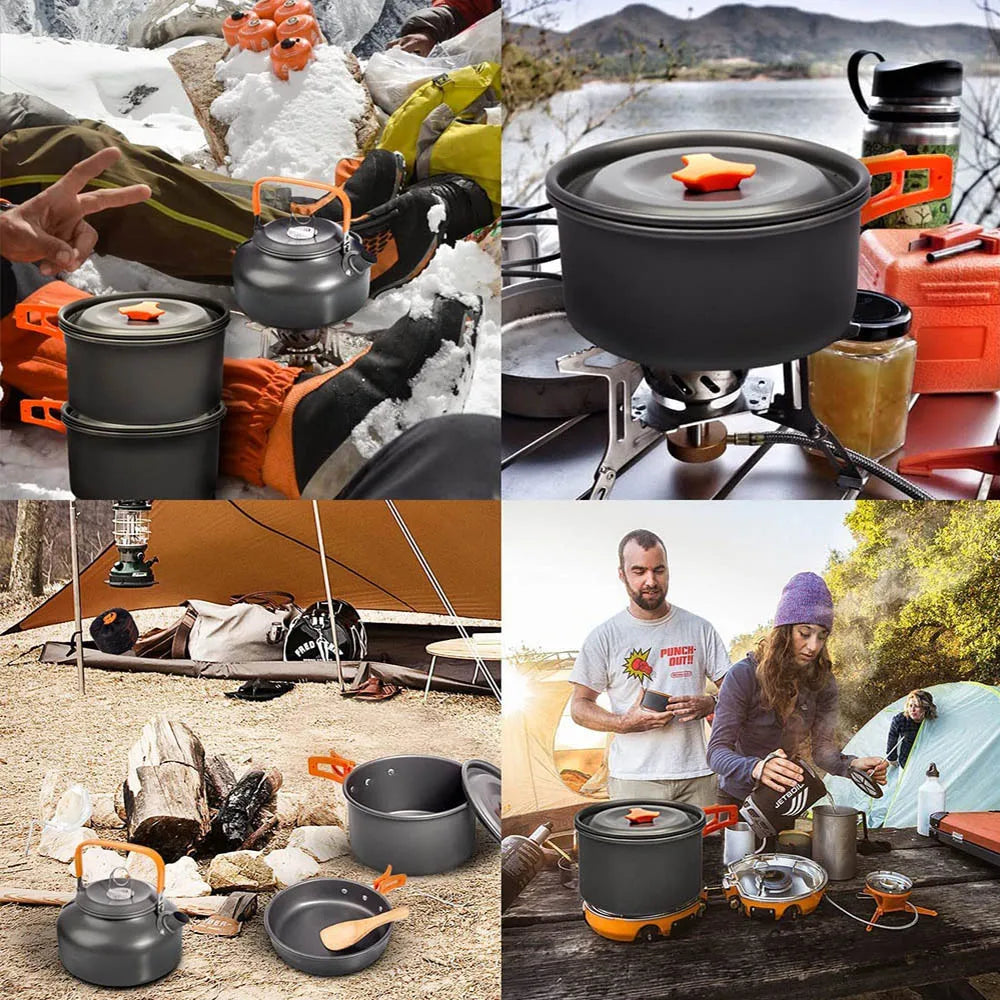Camping Kochgeschirr Set Aluminium für Outdoor-Aktivitäten – clever-campen Ansicht 6