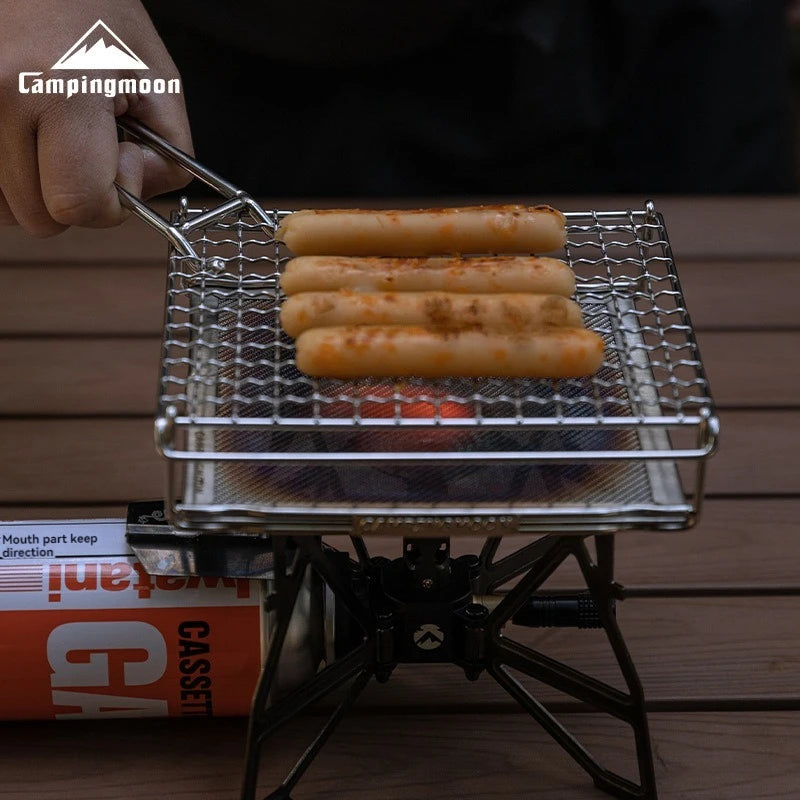 Campingmooon Edelstahl Klappgrill für Gasherd – clever-campen Ansicht 2