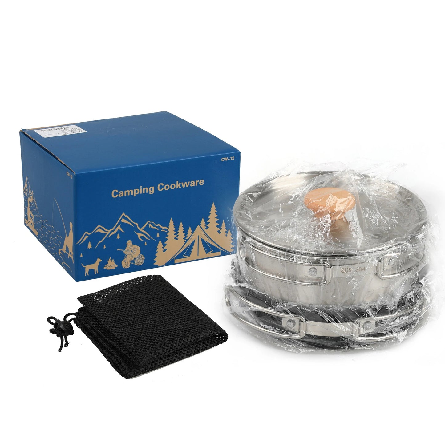 Leaftour Edelstahl Camping Kochgeschirr Set für 2-3 Personen – clever-campen Ansicht 6