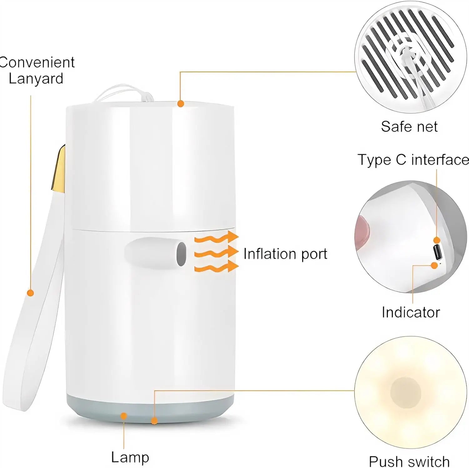 Kompakte Luftmatratzen-Pumpe mit SOS-Lampe – Wiederaufladbar – clever-campen Ansicht 2