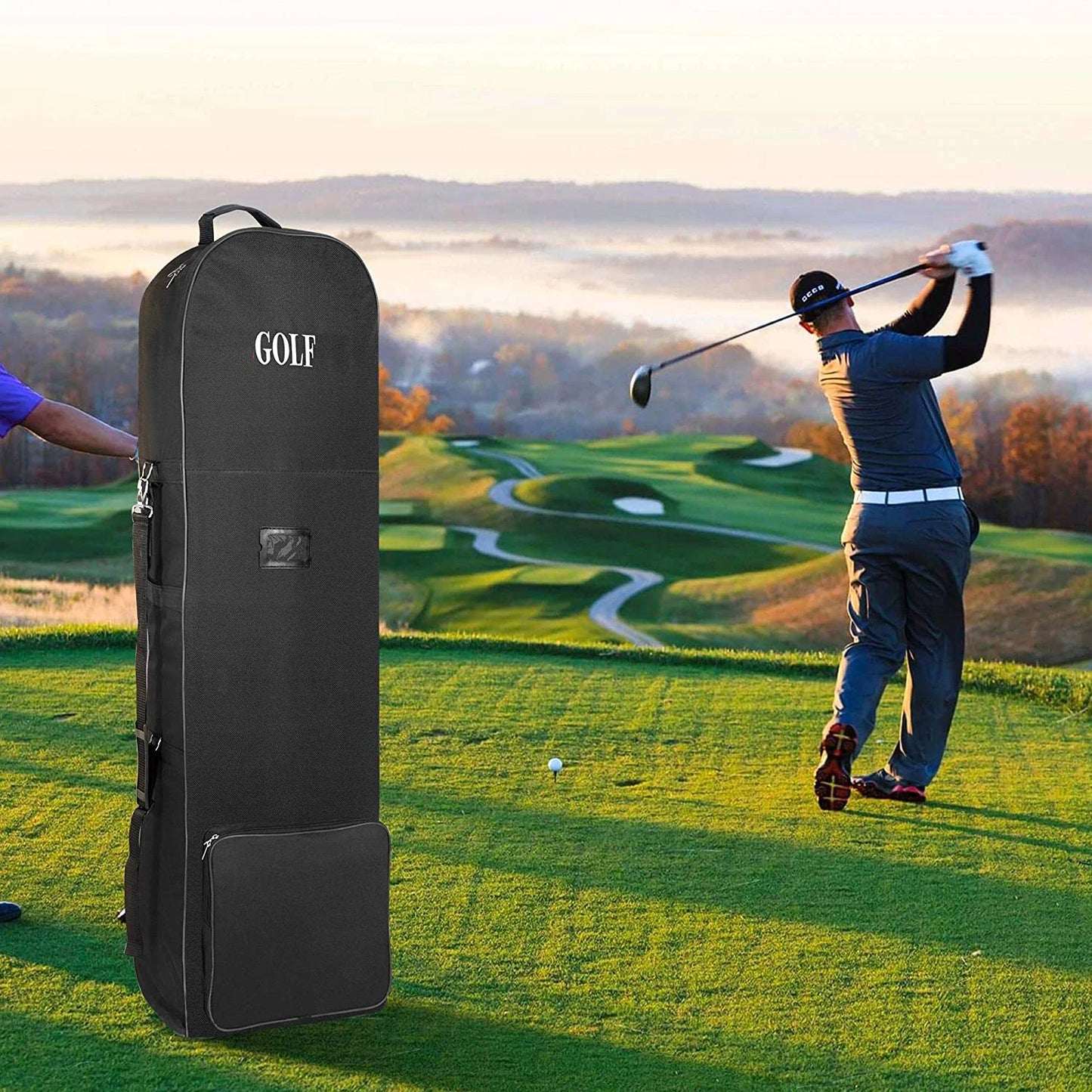 Praktische Golf Reisetasche mit Rollen – 600D Material – clever-campen Ansicht 3