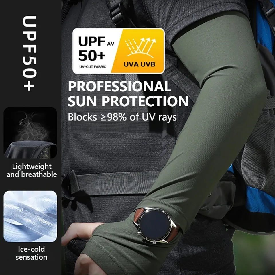 UPF50 Kühlende Armschoner für Outdoor-Aktivitäten – clever-campen Ansicht 2