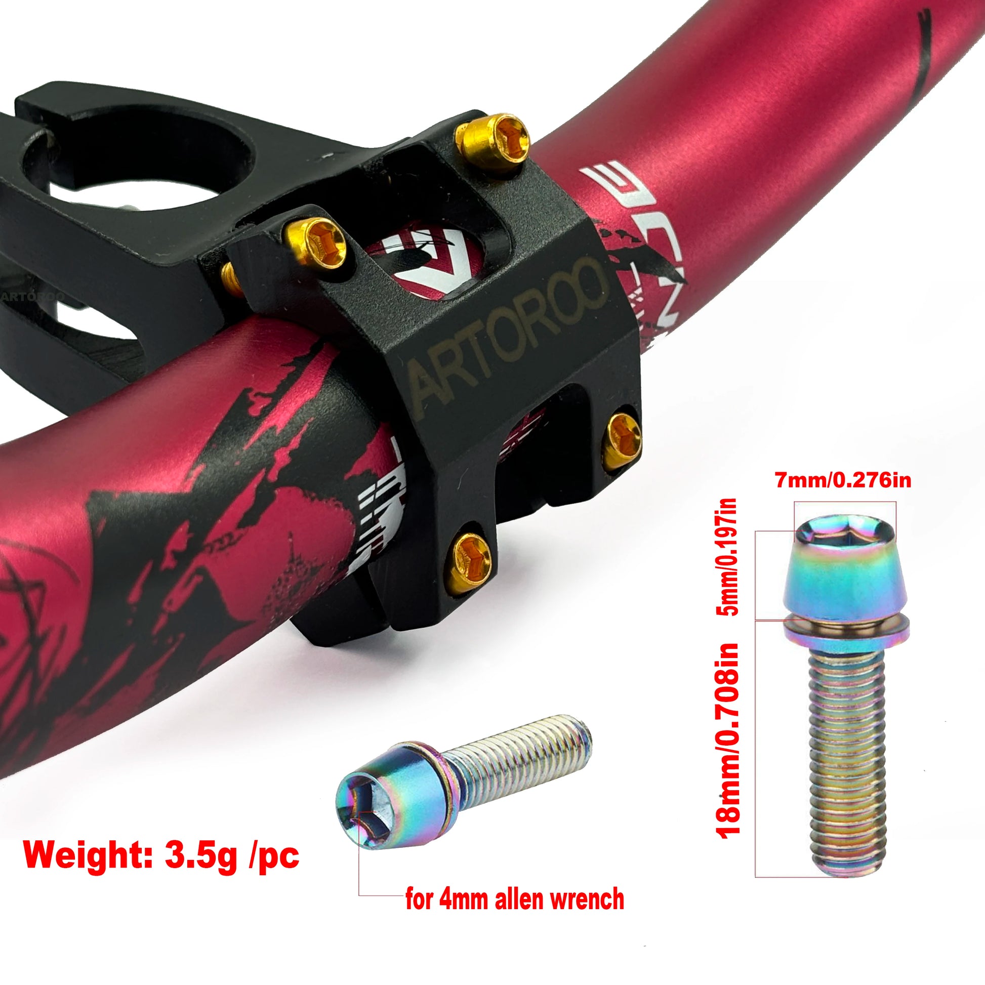 M5 Aluminium Fahrradlenker Schrauben, 18mm Bolzen Set – clever-campen Ansicht 3