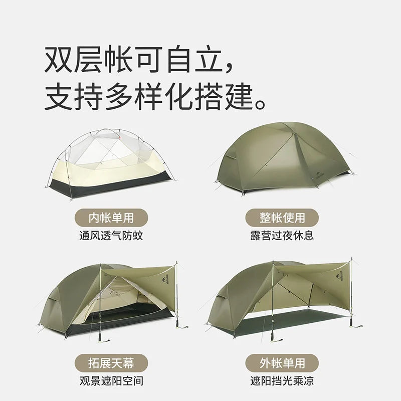 Naturehike 20D Mongar PRO Zelt 1-3 Personen ultraleicht – clever-campen Ansicht 2