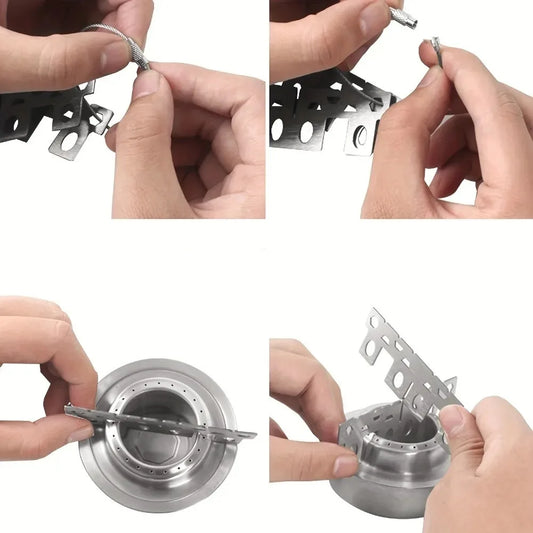 Portabler Mini-Aluminium-Alkoholkocher für Camping – clever-campen Ansicht 2