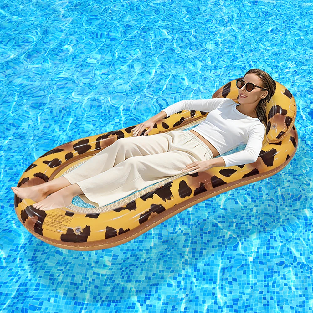Aufblasbare Wasserliege für Pool und Strand – Leopard Design – clever-campen Ansicht 2