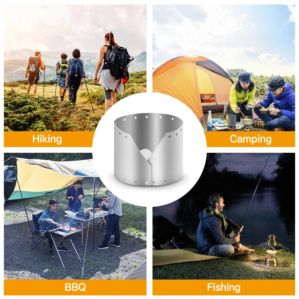 Windschutz für Campingkocher aus Titan – faltbar – clever-campen Ansicht 5