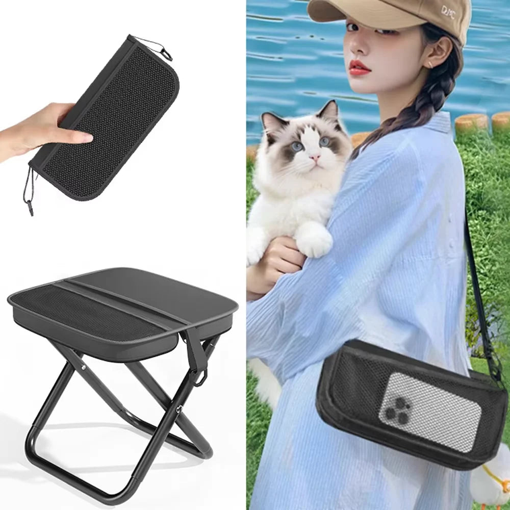 Faltbarer Campinghocker mit Kühltasche, leicht & tragbar – clever-campen Ansicht 4