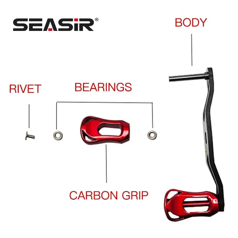 SEASIR Carbonfaser Angelrollen-Handgriff in 6 Farben – clever-campen Ansicht 3