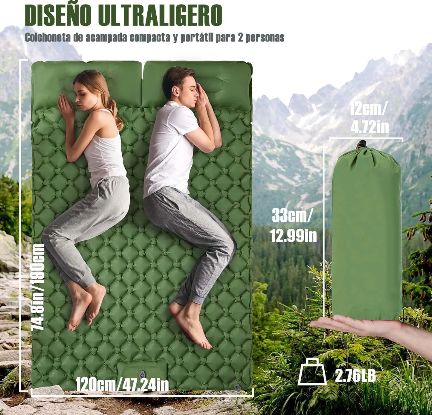 Doppel Isomatte aufblasbar für Camping & Outdoor – clever-campen Ansicht 4