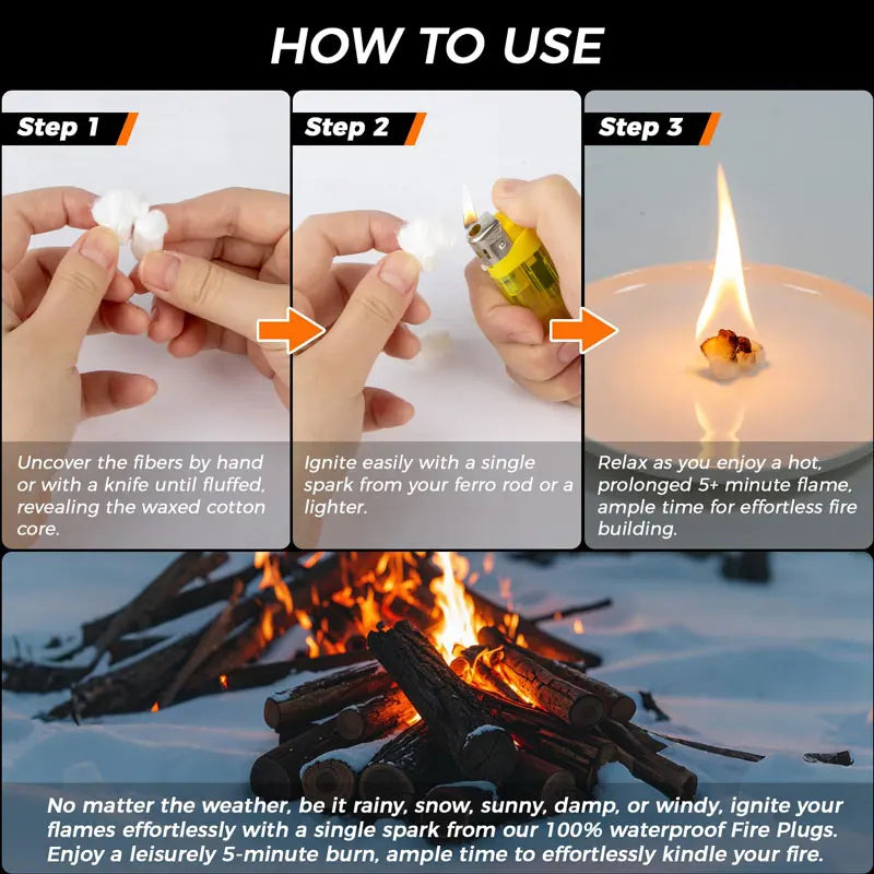Natur Feueranzünder aus Wachs für Camping und Grill – clever-campen Ansicht 2