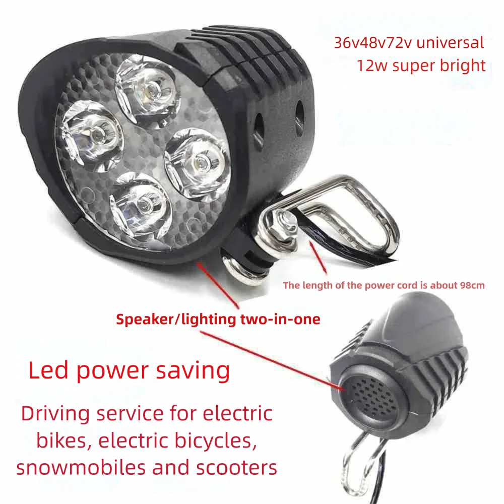 E-Bike Horn Beleuchtung 4 LED 12W 18W Wasserdicht – clever-campen Ansicht 2