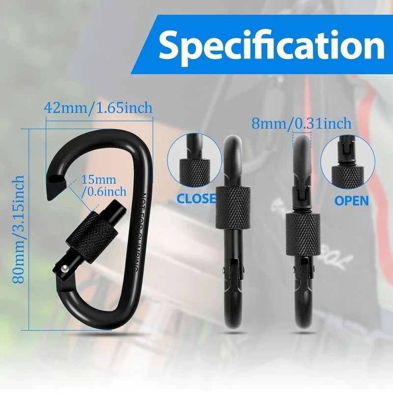 Aluminium D-Ring Karabiner für Hängematten und Outdoor – clever-campen Ansicht 2