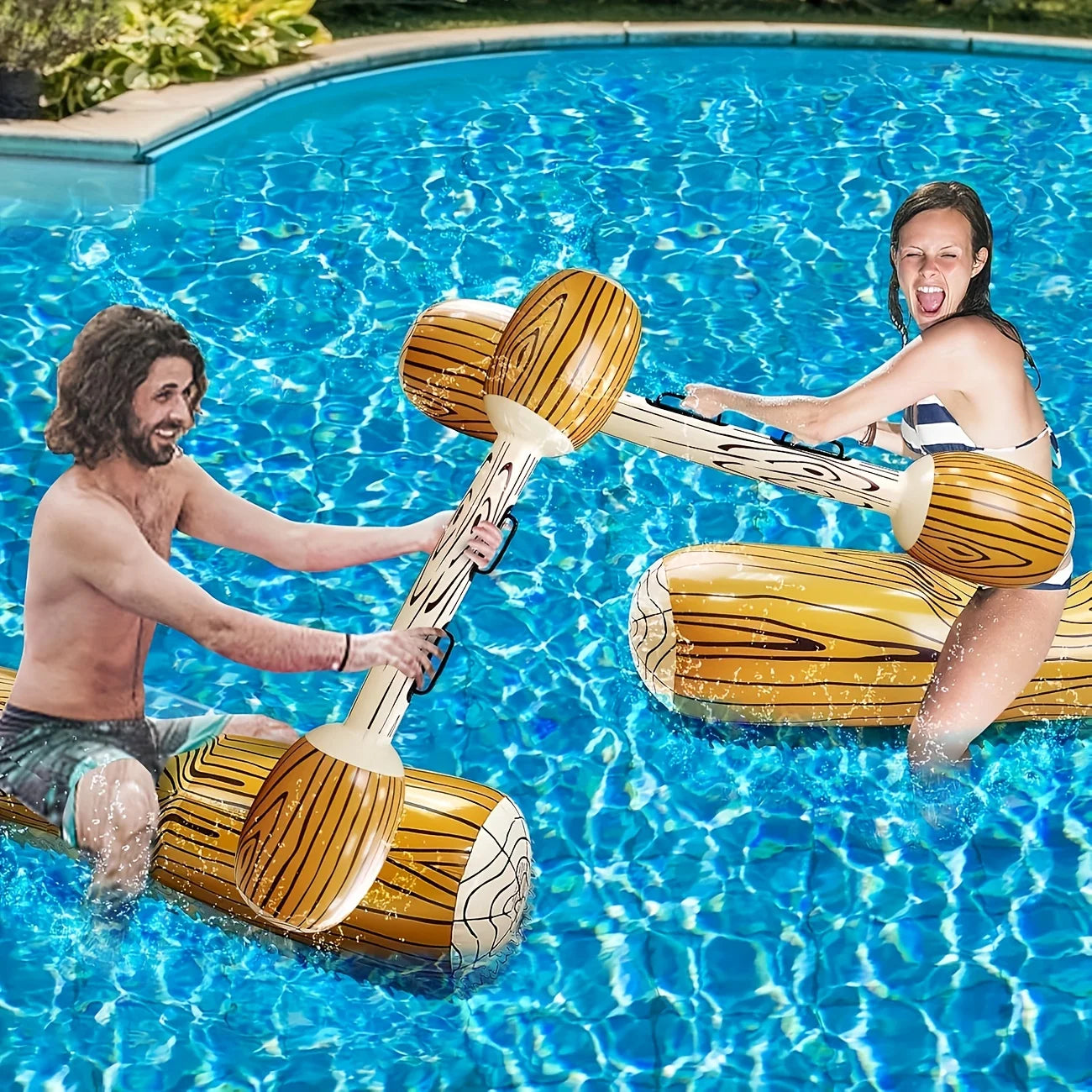 Aufblasbares Holz-Muster Bumper-Spielzeug für Wasser – clever-campen Ansicht 3