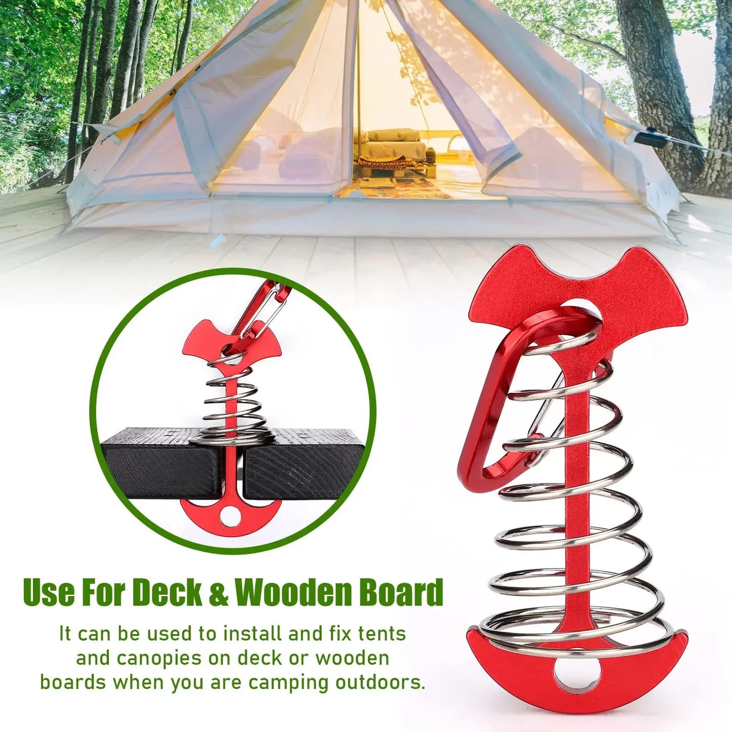 Windfeste Aluminium Deckanker mit Karabinerhaken – clever-campen Ansicht 6