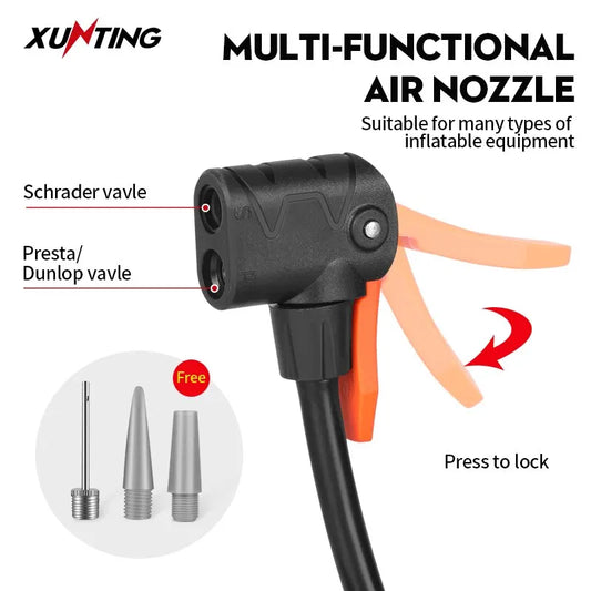 Xunting 140PSI Hochdruck Fahrradpumpe mit Fusshebel – clever-campen Ansicht 2