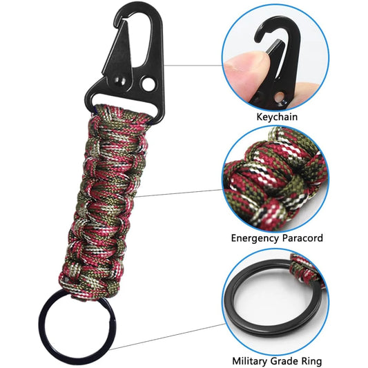 Paracord Schlüsselanhänger Survival Kit mit Karabiner – clever-campen Ansicht 2