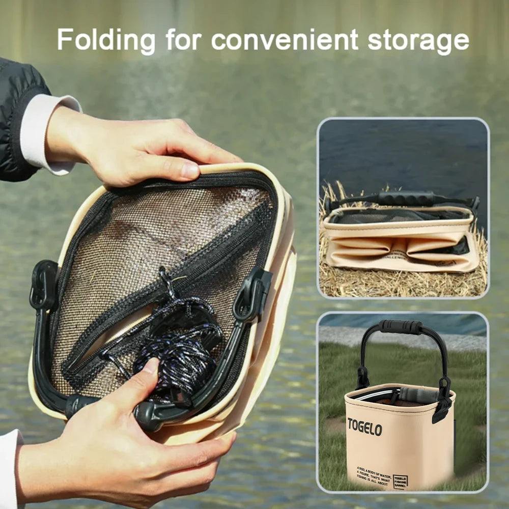 Kollapsbarer Angelfischereibucket für lebende Fische – clever-campen Ansicht 3