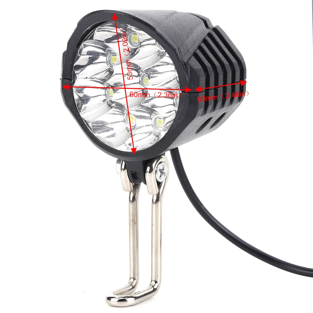E-Bike Horn Beleuchtung 2in1 9LED 18W für 36V 48V 60V – clever-campen Ansicht 5