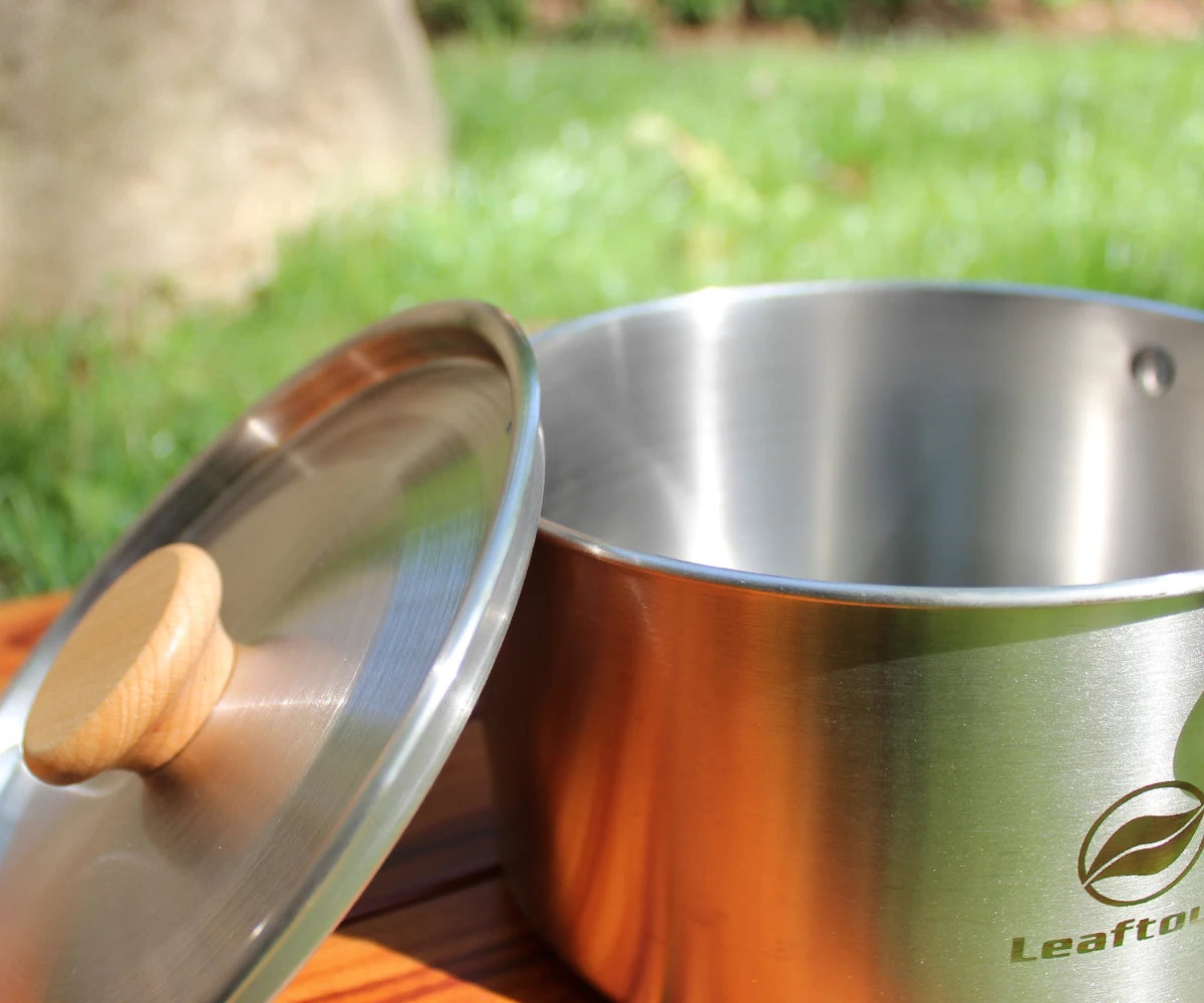 Leaftour Edelstahl Camping Kochgeschirr Set für 2-3 Personen – clever-campen Ansicht 4