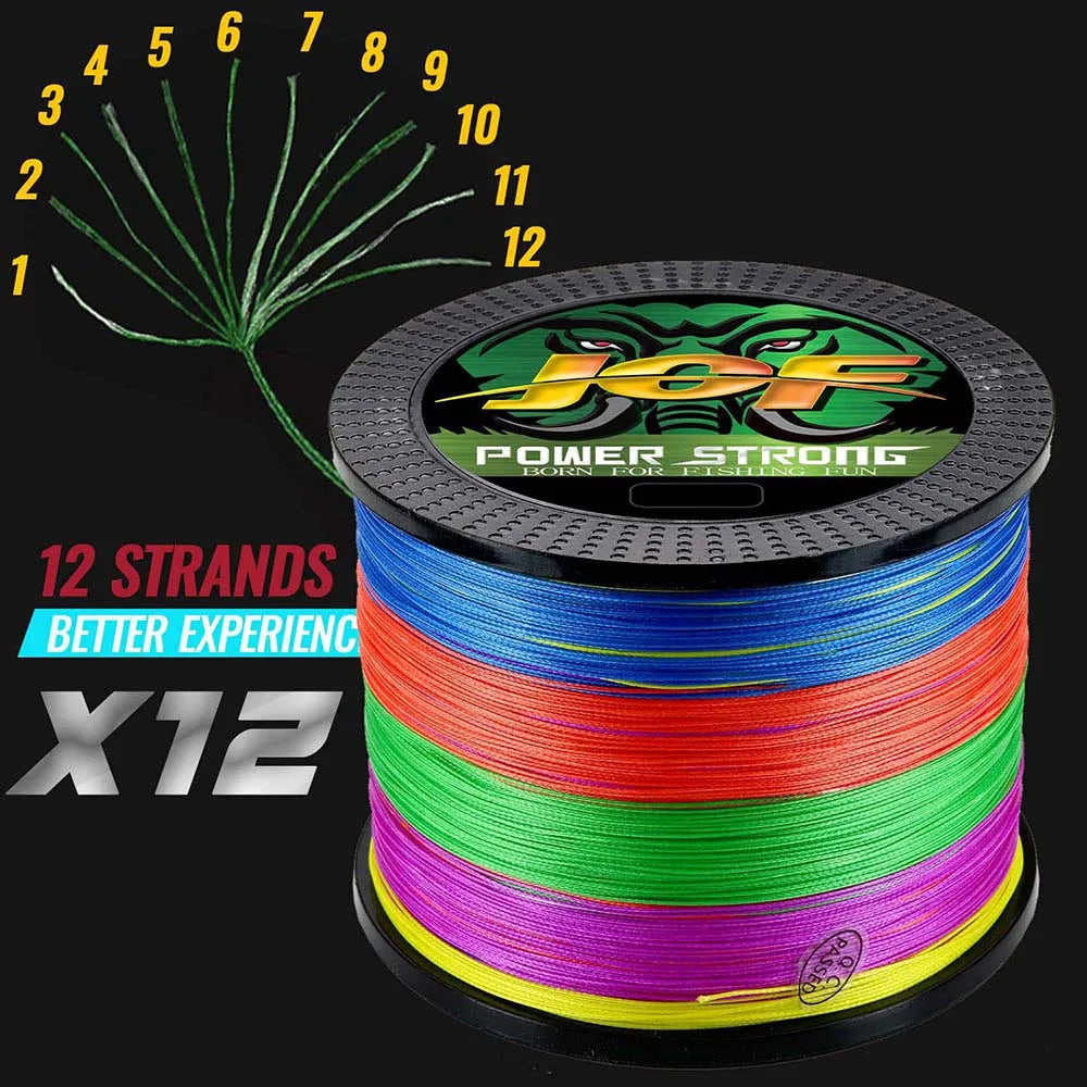 JOF 12 Stränge Angelschnur 500M/100M/300M/1000M geflochten – clever-campen Ansicht 5