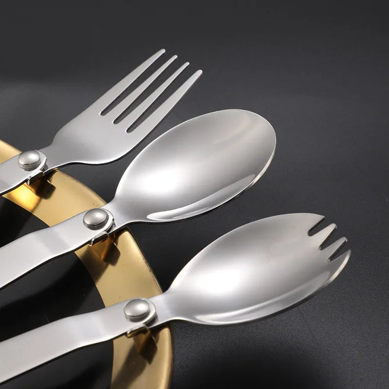 Faltbares Besteckset aus Edelstahl für Outdoor-Aktivitäten – clever-campen Ansicht 4