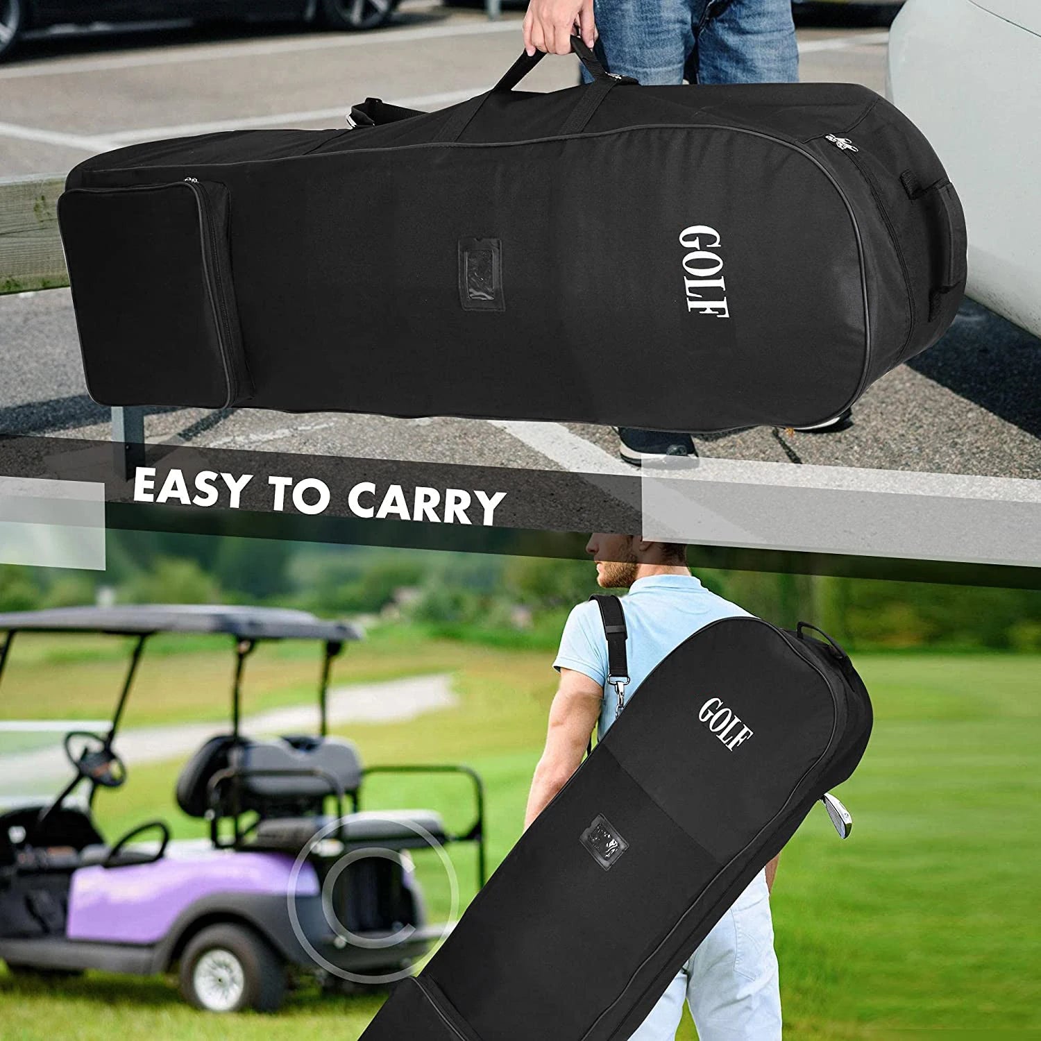 Praktische Golf Reisetasche mit Rollen – 600D Material – clever-campen Ansicht 4