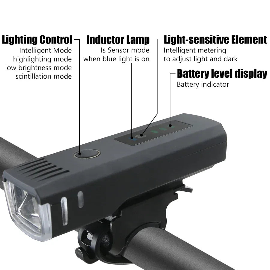 1000LM LED Fahrradlicht mit Smart Sensor und USB – clever-campen Ansicht 6