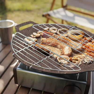 Edelstahl Grillplatte für Camping und Outdoor – clever-campen Ansicht 2