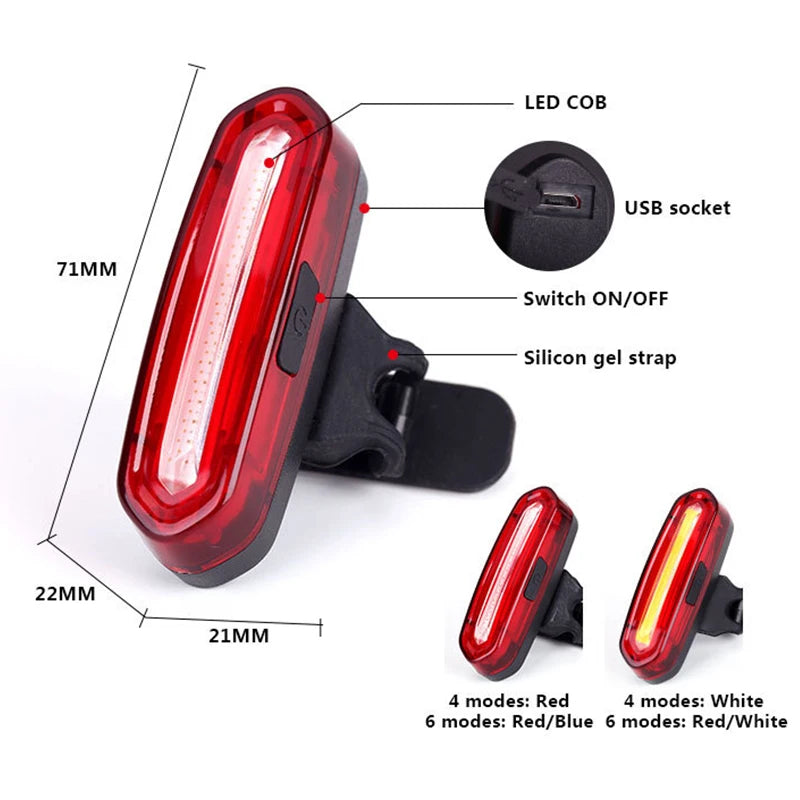 Wasserdichte Fahrrad-Rücklampe mit USB-Aufladung – clever-campen Ansicht 4