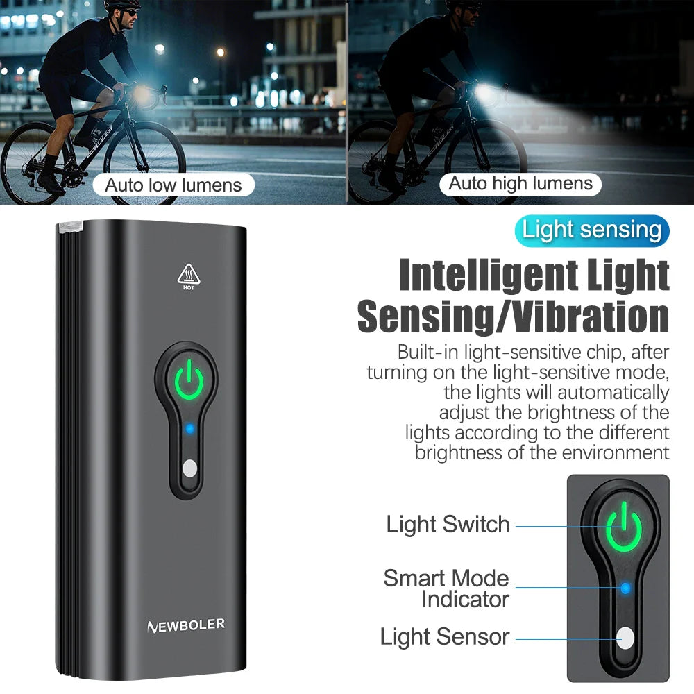 10000mAh Smart Fahrradlicht 10000LM wasserdicht USB – clever-campen Ansicht 3