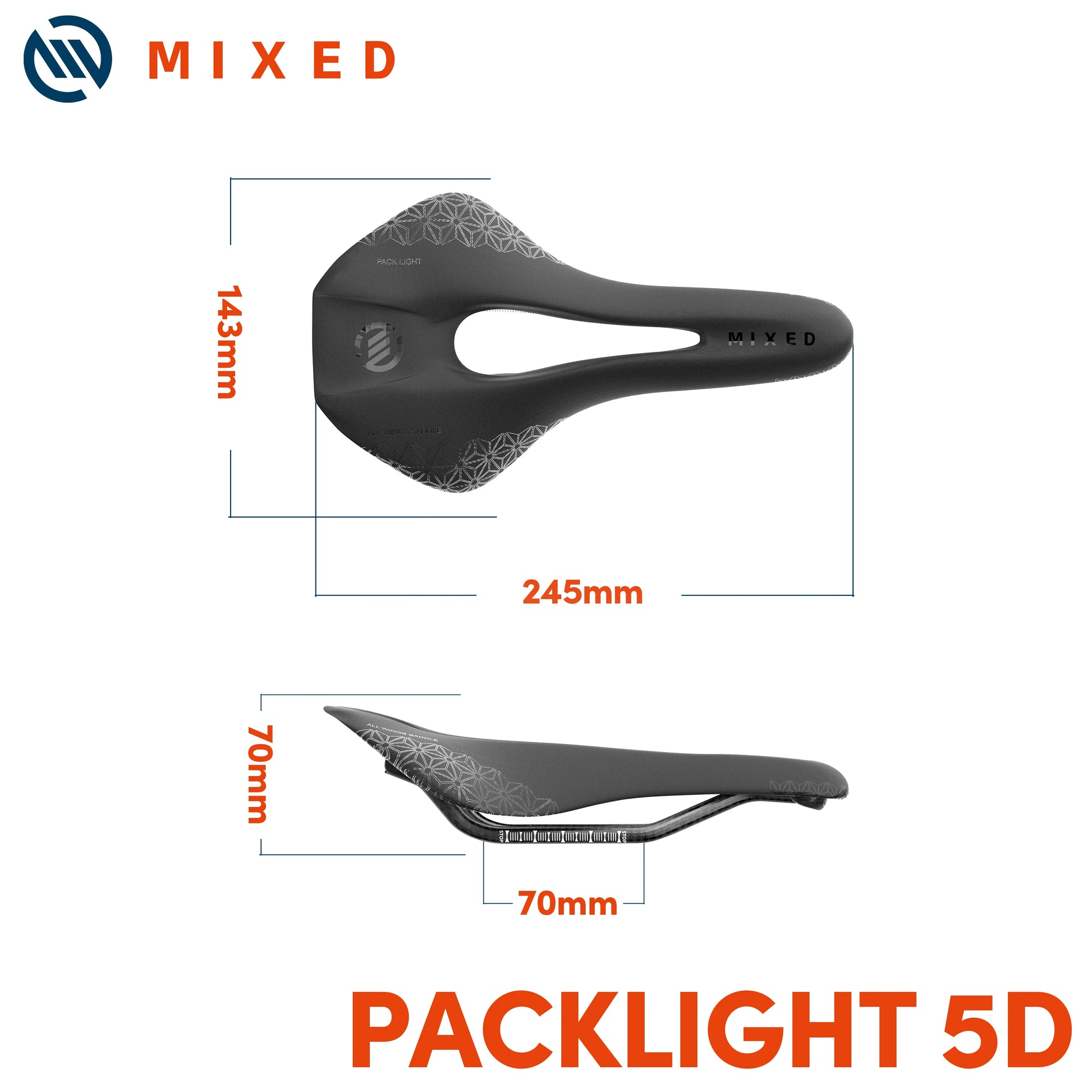 5D Waved Carbon Fahrrad-Sattel 143mm 135g leicht – clever-campen Ansicht 5