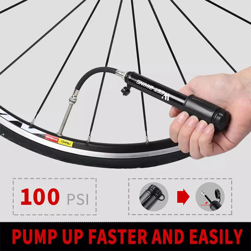 WEST BIKING Mini Fahrradpumpe Aluminium 100Psi – clever-campen Ansicht 3
