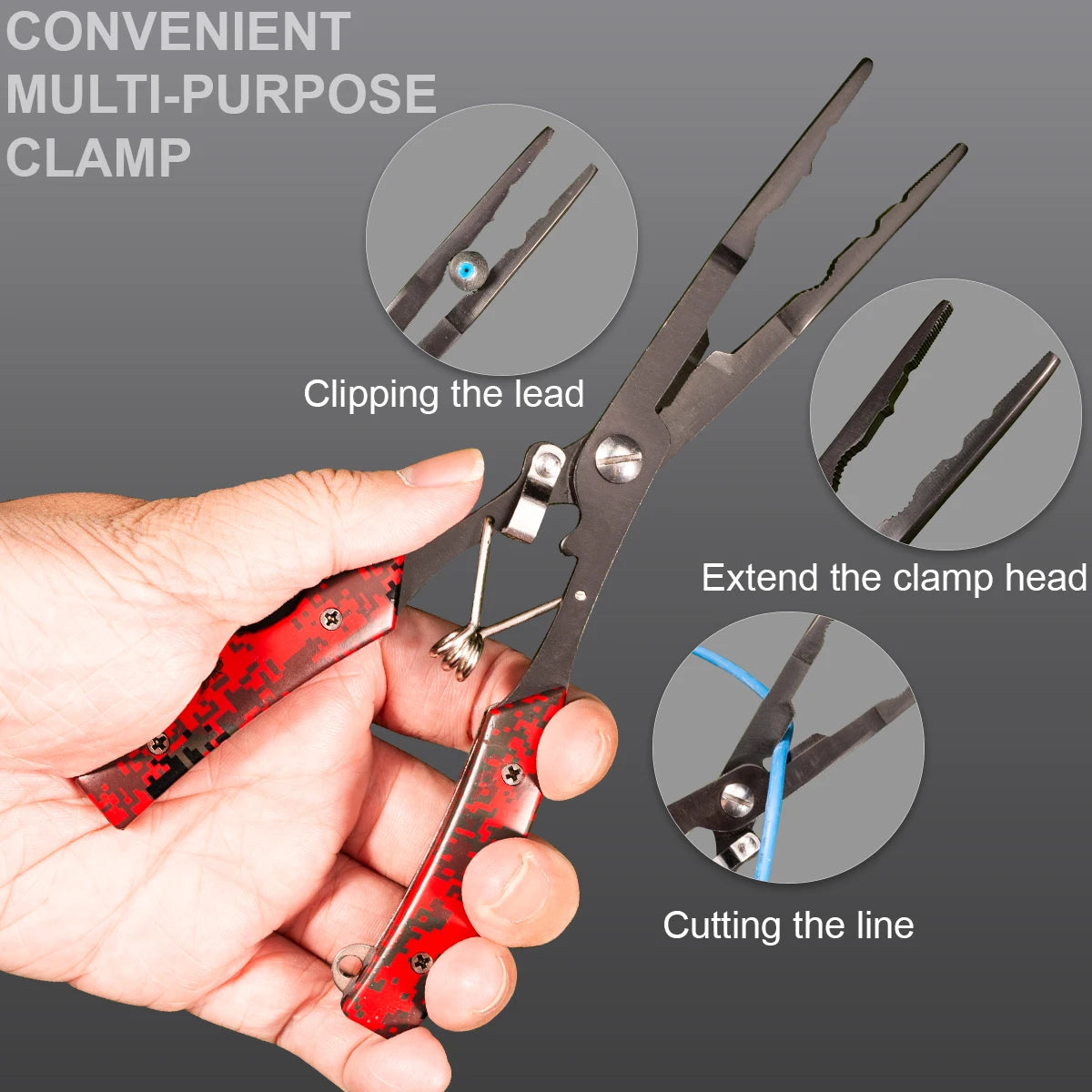 Funktionale Angelzange aus Edelstahl mit Schneidefunktion – clever-campen Ansicht 6