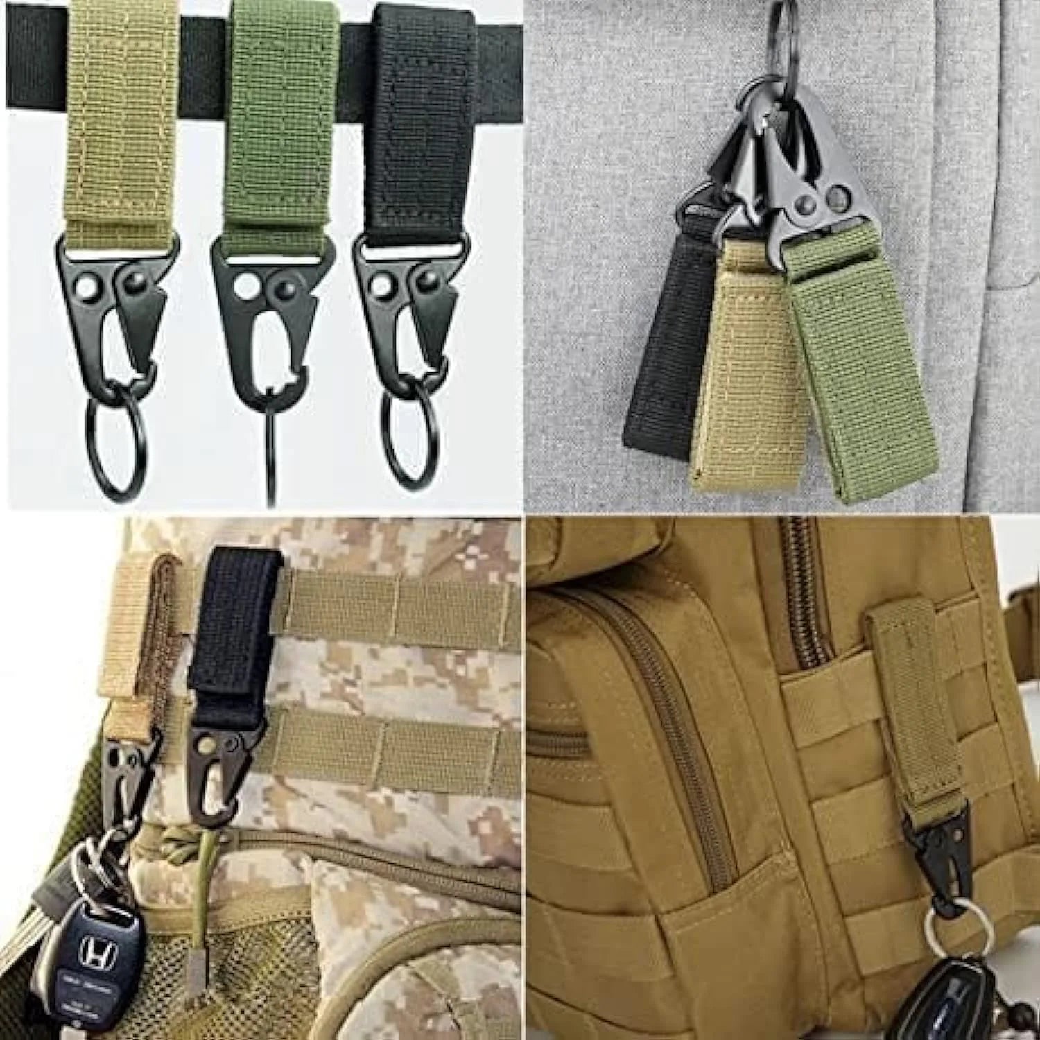 Taktischer Nylon Karabiner Clip für Rucksäcke – clever-campen Ansicht 3