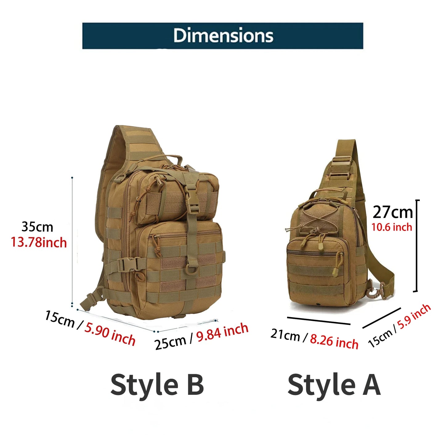 Taktischer Sling Rucksack Wasserdicht für Outdoor – clever-campen Ansicht 3