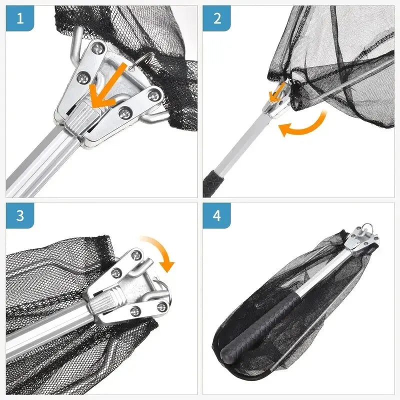 Robustes Faltnetz für Angler – 1,8m/2,4m Teleskopstange – clever-campen Ansicht 3
