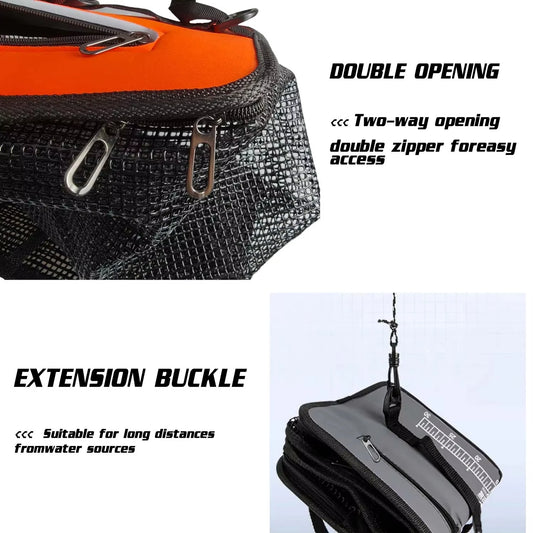 Faltbarer Fischkorb für Angler – Tragbares Netz für Fische – clever-campen Ansicht 2