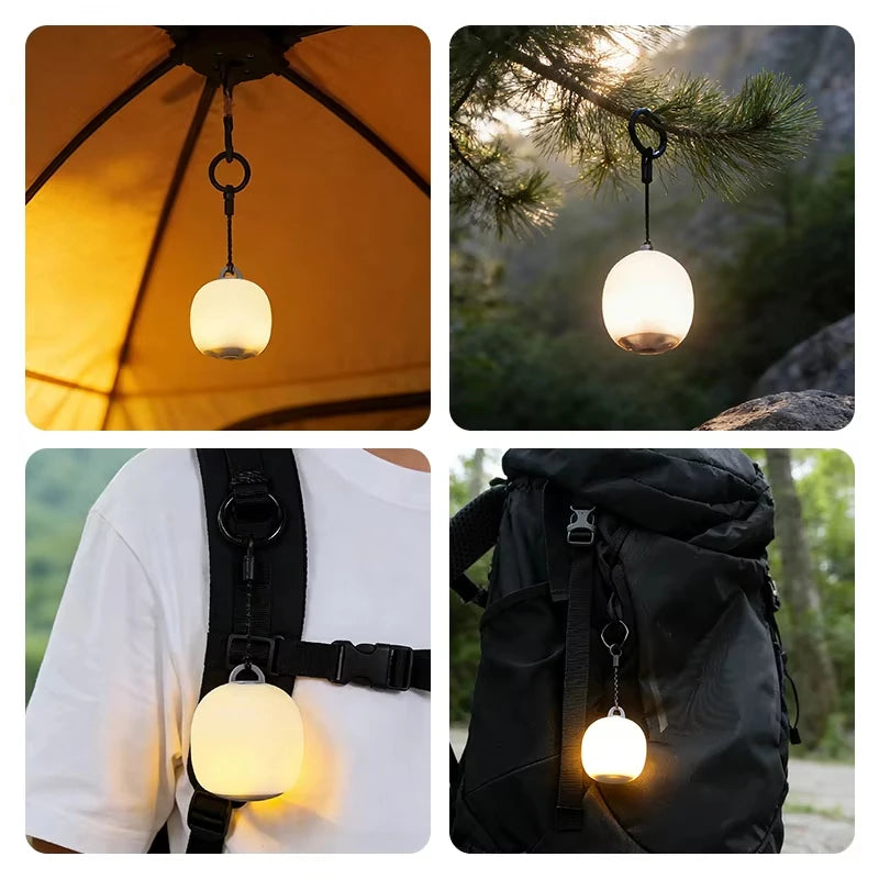 Mini Eiform Silikon Campinglaterne – USB wiederaufladbar – clever-campen Ansicht 5