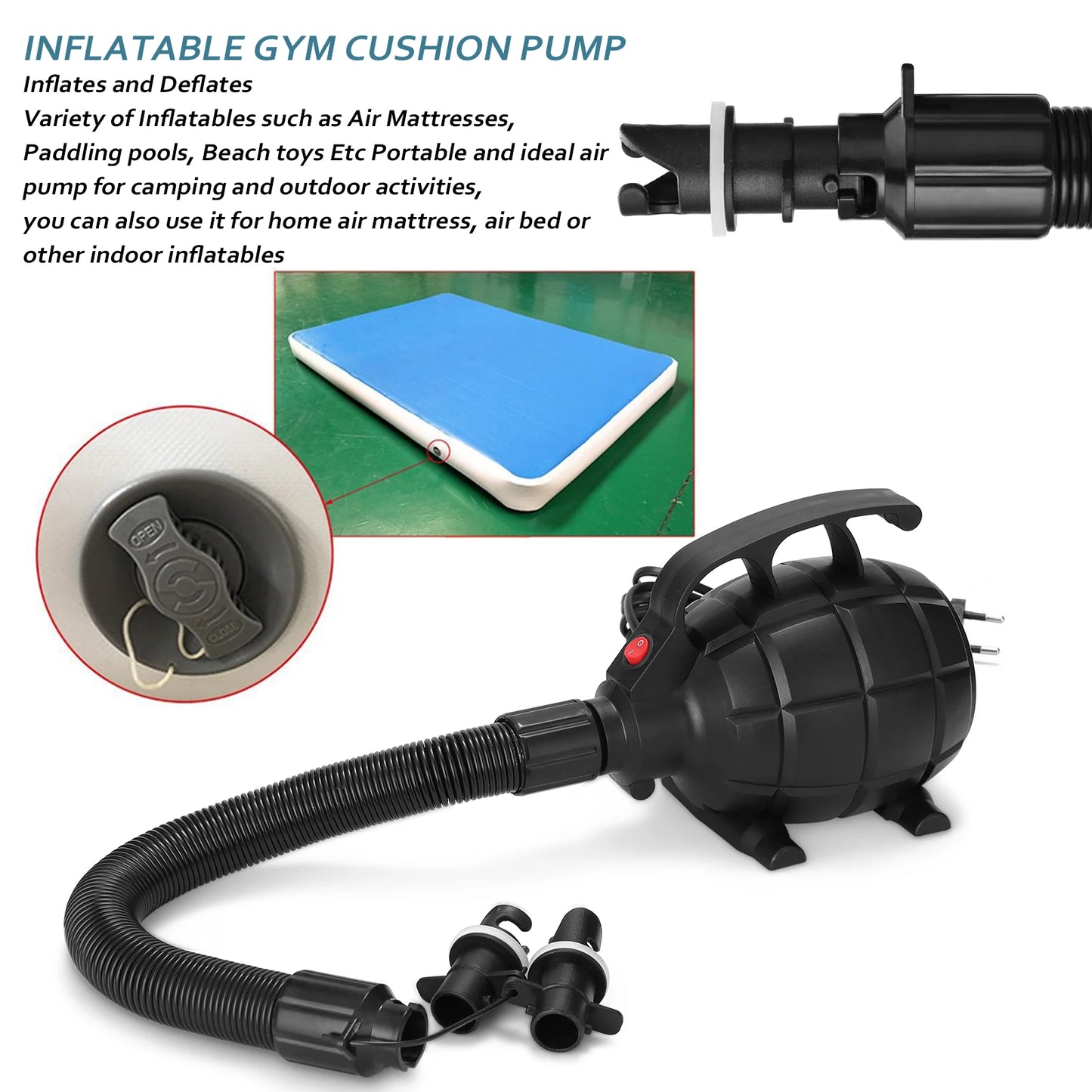 Tragbare Luftpumpe für Luftmatratzen und Camping – clever-campen Ansicht 5