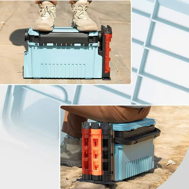 Multifunktionale Tragbare Angelbox mit Rutenhalter – clever-campen Ansicht 6