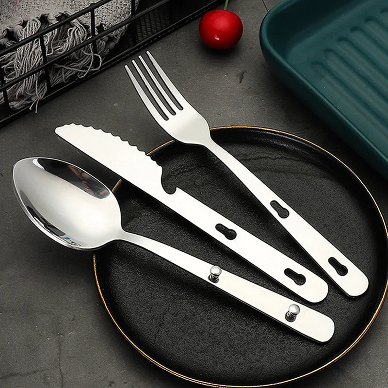 Faltbares Edelstahl Besteck-Set für Camping & Outdoor – clever-campen Ansicht 2