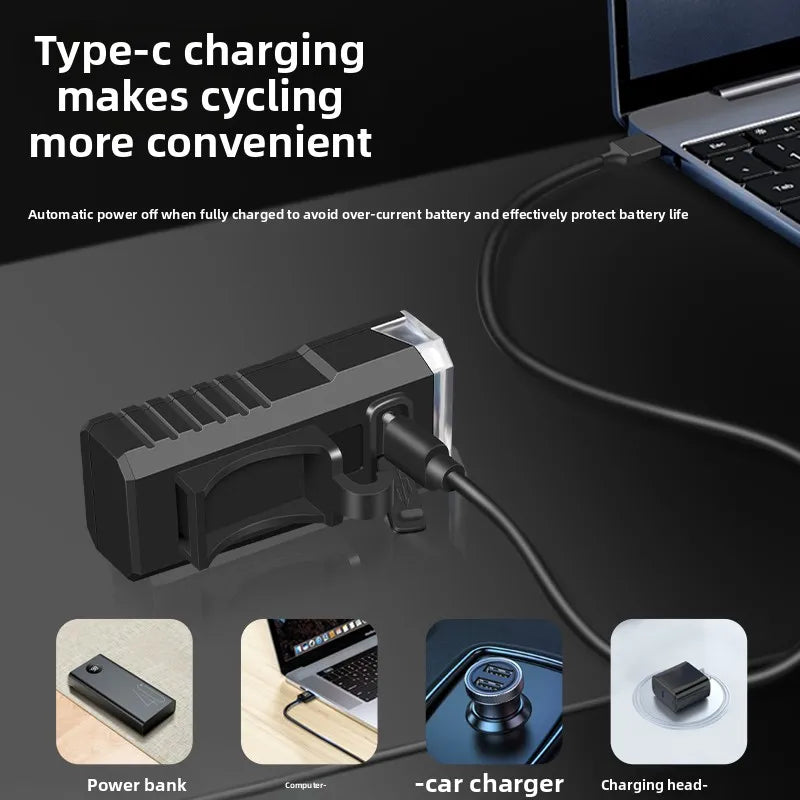 400 Lumen LED Fahrradlampe mit USB-C Aufladung – clever-campen Ansicht 2