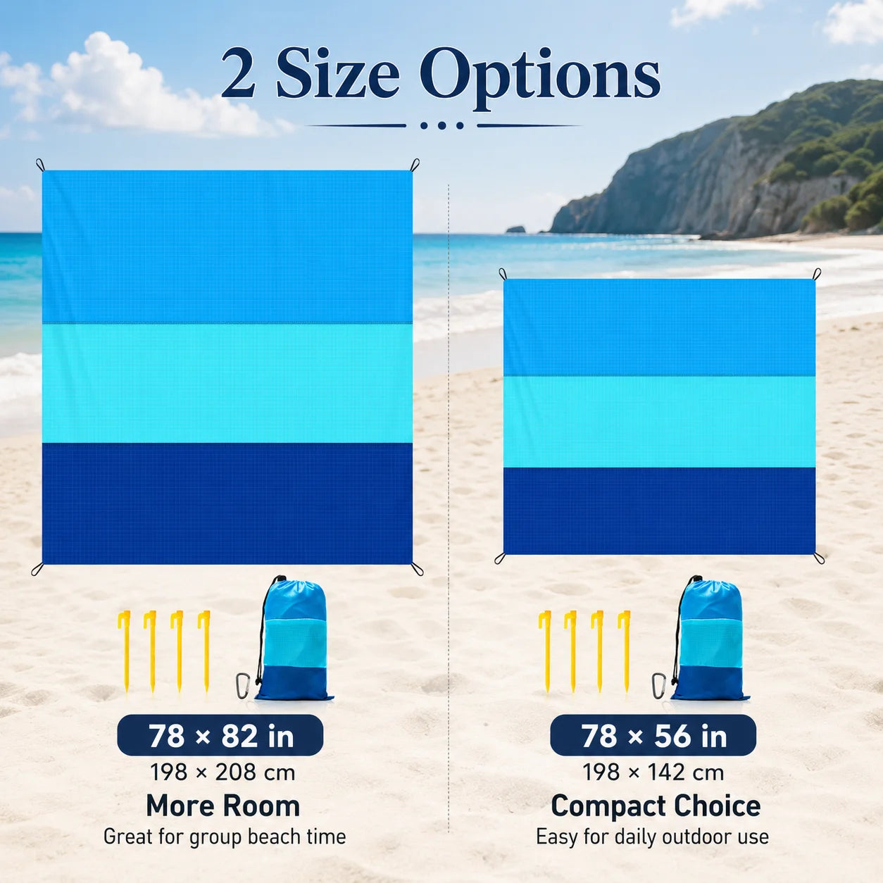 Leichte Stranddecke für 2-8 Personen – Sandfrei – clever-campen Ansicht 2