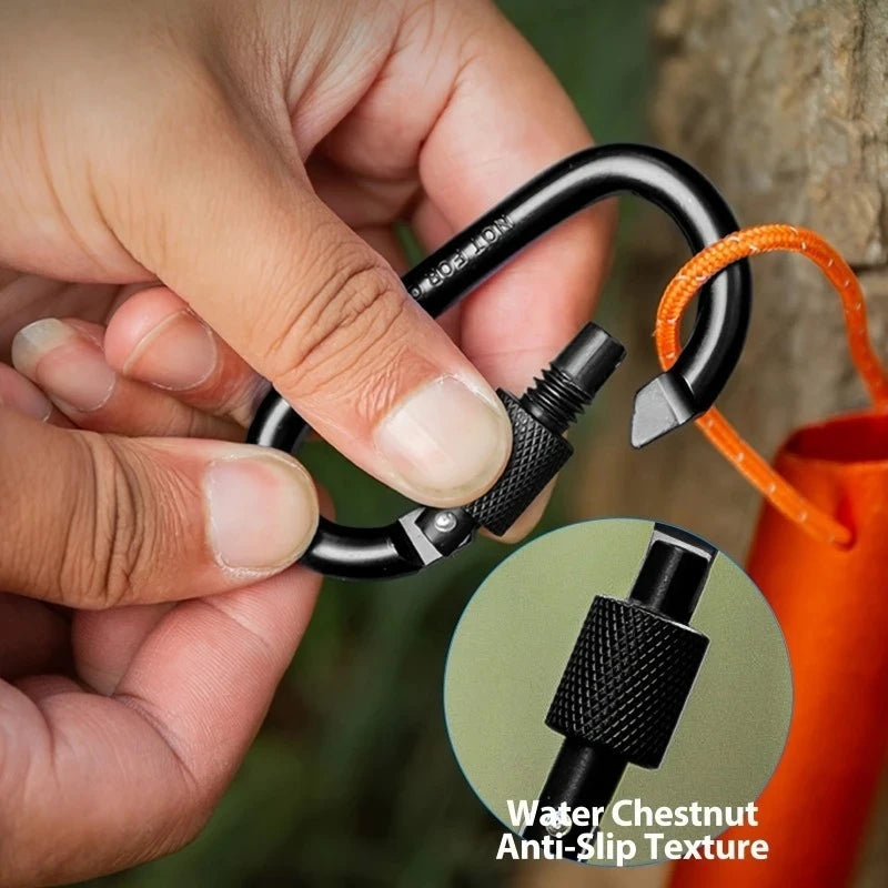 Aluminium D-Ring Karabiner für Hängematten und Outdoor – clever-campen Ansicht 3