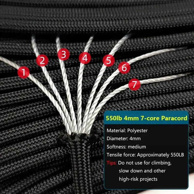 Paracord Seil 4mm – 7 Kerne, 31m/50m/100m für Outdoor – clever-campen Ansicht 3