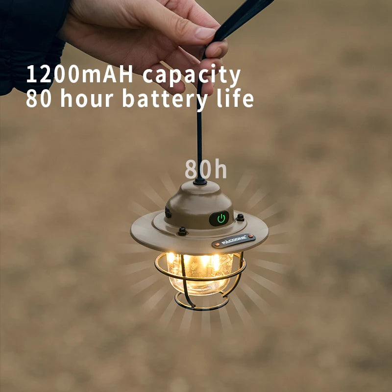 PACOONE Retro Campinglaterne IPX4 Wasserdicht Hängelampe – clever-campen Ansicht 4
